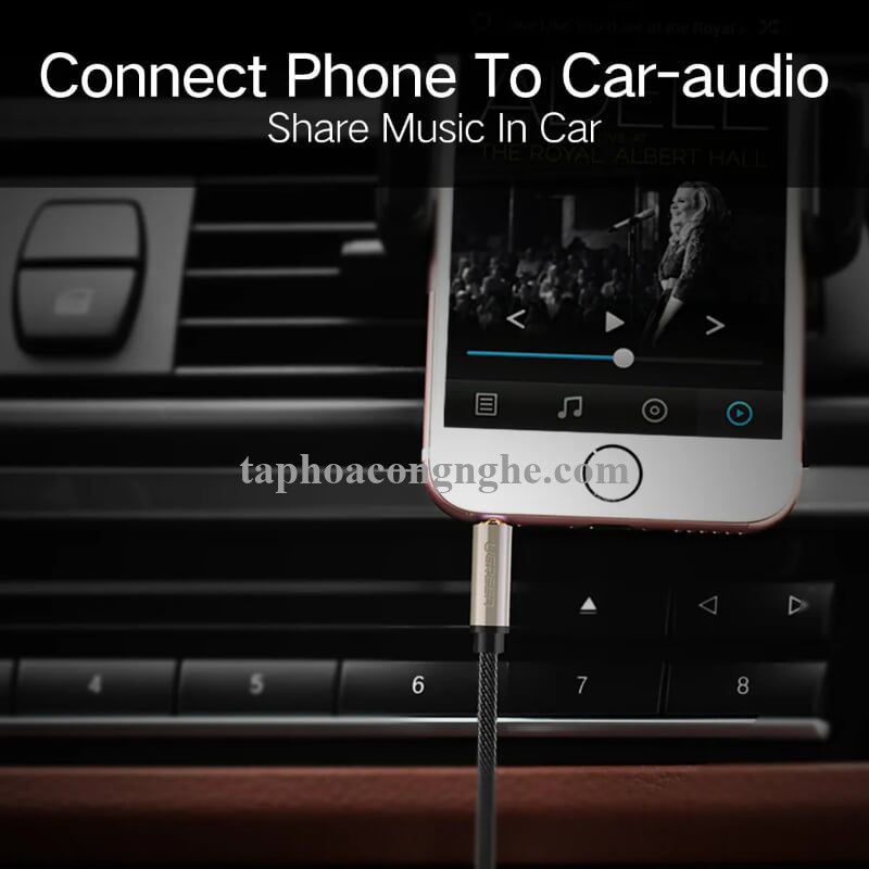 Ugreen 40787 15M màu Đen Cáp âm thanh 2 đầu 3.5mm dương đầu bọc kim loại cao cấp AV125 30040787